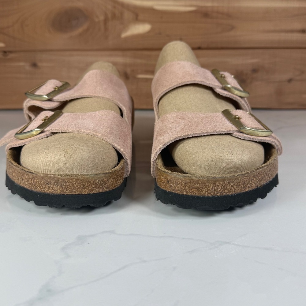 Birkenstock Arizona Suede Leather Sandals Pink Rose Womens 39 EU - 8/ 8.5 - Picture 6 of 15